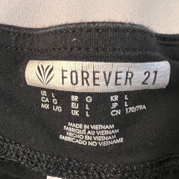 Forever 21 Athletic Yoga Pants Leggings With Mesh Cut Outs Size L Black E2 - Picture 9 of 10